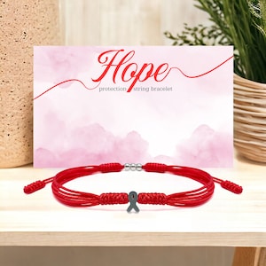 Heart Disease Awareness Bracelet, Red Ribbon Awareness Bracelet, String Bracelet for Men, Women
