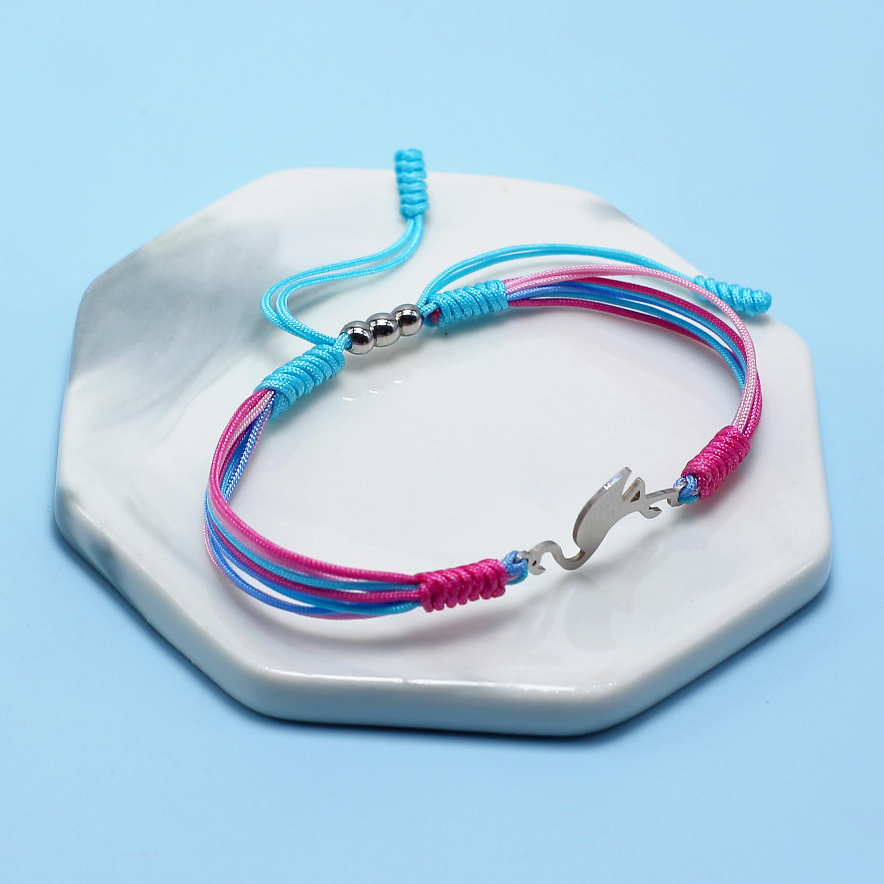 Flamingo Cute String Bracelet, Forever Lucky and Protection Bracelet ...