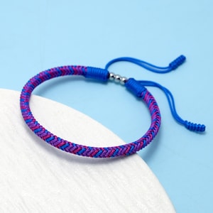 Bracelet bisexuel de fierté, LGBTQA+ Fierté d'amour, bracelet drapeau de la fierté, bracelet de surfeur, amulette et bracelet de corde bohème