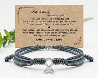 Graues Armband zur Sensibilisierung für Selbstbewusstsein, Bewusstseins-Armband, Awareness-Puzzle-Band-Armband-Armband, Surfer-Schnur-Wickelarmband