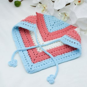 Transgender Pride Bandana, Subtle LGBTQIA+ Gift, Gift Ideas for Them, Crochet Bandana, Rainbow Accessories