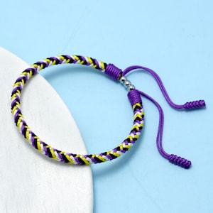 Non-binary Pride Bracelet, LGBTQA+ Proudly Love Wrist Wrap Bracelet, Pride Flag Bracelet, Surfer String Bracelet, Amulet and Boho Bracelet