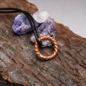 144 MHz Pure Copper Tensor Ring Pendant, 99.99% Copper Sacred Cubit Jewelry, Handmade Energy Pendant, Meditation Gift