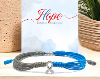 Type 1 2 Diabetes Awareness String Bracelet, Bracelet For A Cause, Awareness Puzzle Ribbon Bangle Wristband, Surfer String Wrap Bracelet