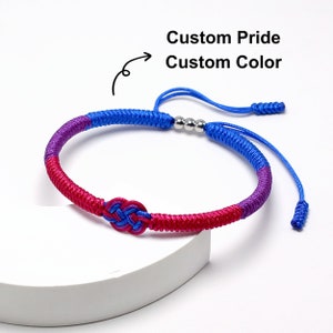 Pulseira Pride Infinity Love Wins, bandeira do orgulho personalizada, pulseira Infinity Sting para o mês do orgulho, pulseira tibetana LGBTQIA + Boho