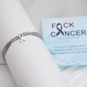 Silver Ribbon Awareness String Bracelet, Bracelet For A Cause, Awareness for Children with Disabilities, Brain Disorders, Parkinson Disease