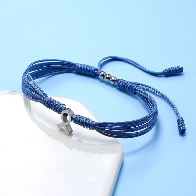Stomach Cancer Awareness Bracelet, Periwinkle Awareness String Bracelet