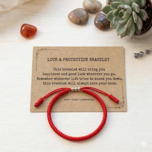 Red Lucky And Protection Bracelet, Red Hand Braided Rope Thread, Surfer Bracelet, Wrist Wrap Bracelet, String Rope Bracelet for Him Her