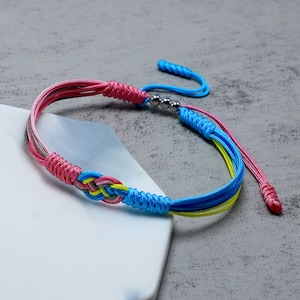 Genderflux Infinity String Bracelet, Genderflux Stuff Flag, Pride Bracelet, Love LGBTQIA+ Pride, Surfer Bracelet, Boho Rope Bracelet Bangles