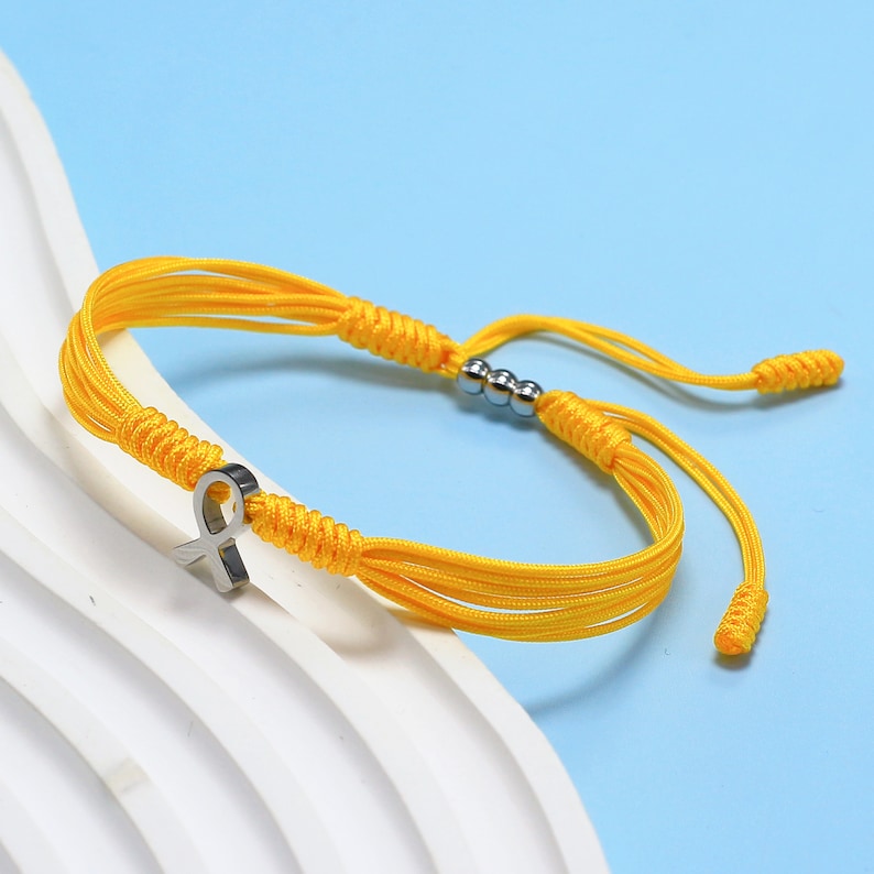 Childhood Cancer Awareness Bracelet, Yellow Riboon Bracelet for A Cause
