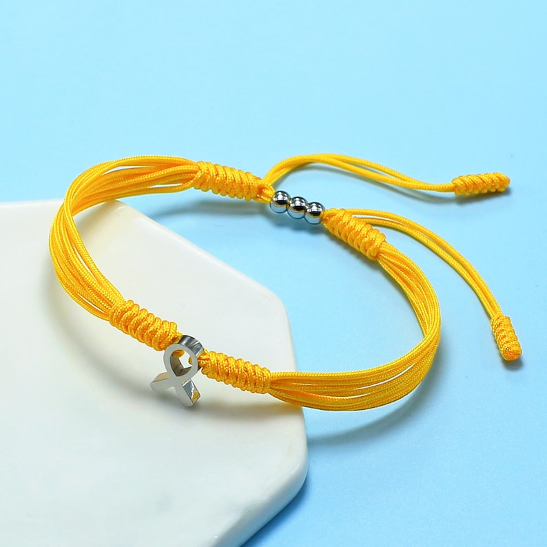 Childhood Cancer Awareness Bracelet, Yellow Riboon Bracelet for A Cause
