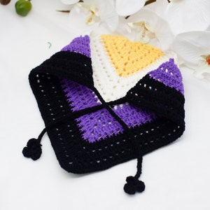 Non-Binary Pride Bandana, Subtle LGBTQIA+ Gift, Gift Ideas for Them, Crochet Bandana, Rainbow Accessories