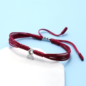 Multiple Myeloma Awareness String Bracelet, Bracelet For A Cause, Awareness Puzzle Ribbon Bangle Wristband, Surfer String Wrap Bracelet