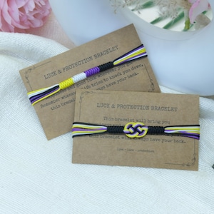 Non-binair pride armband, verstelbare koordarmband, LGBTQ pride sieraden, non-binair vlag vriendschapsarmband, liefdes- en beschermingscadeau