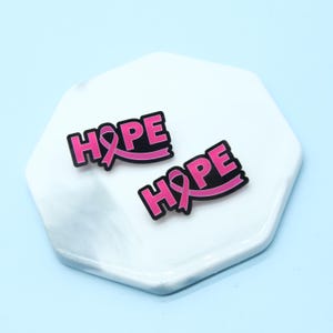 Breast Cancer, Pink Hope Letter And Ribbon Pin, Pink Awareness Hope Pin, Pins Gifts Brooches
