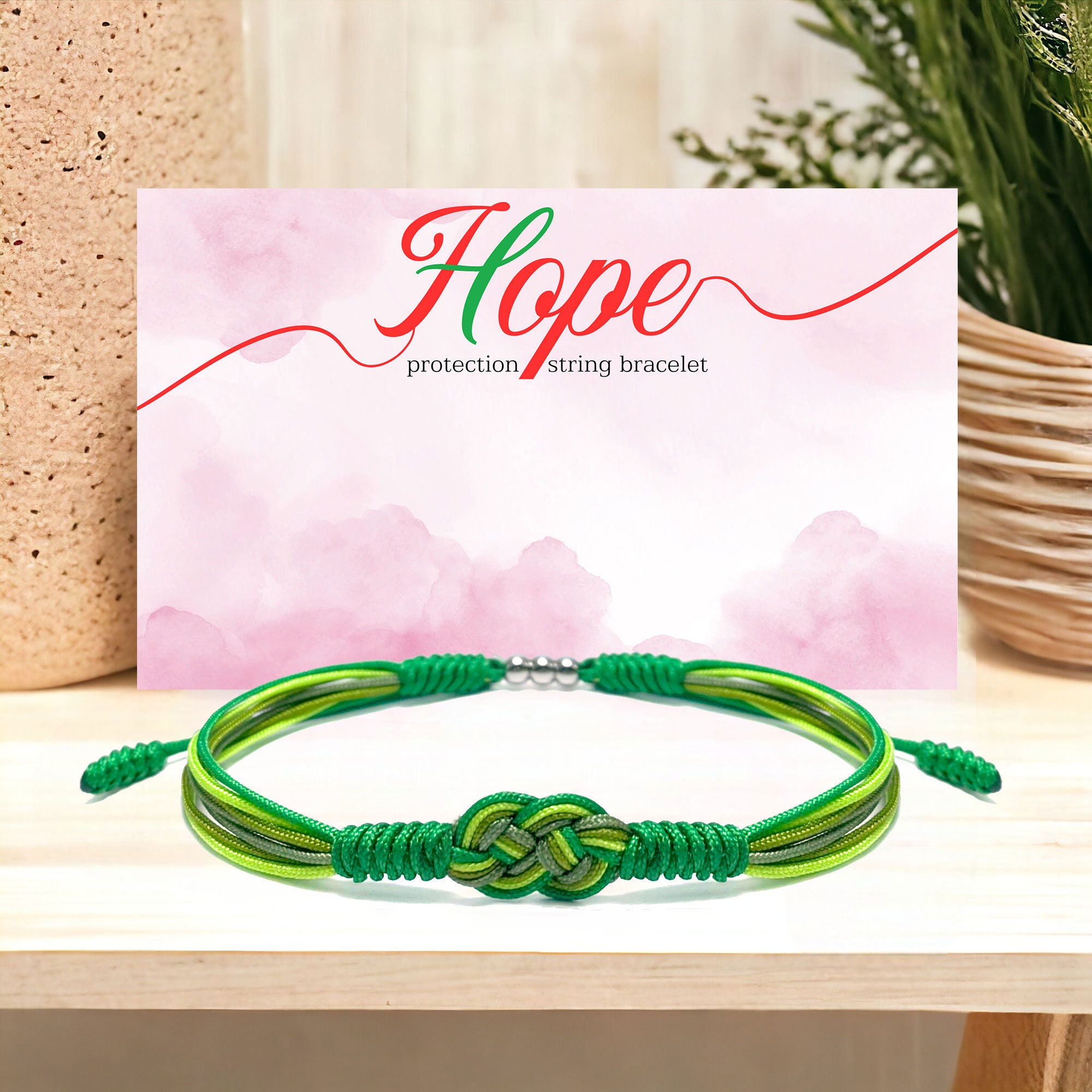 Green Awareness Bracelet for Mental Health, Cerebral Palsy, Scoliosis, Kidney, Liver Gallbladder Bile Duct Cancer and More, String Bracelet