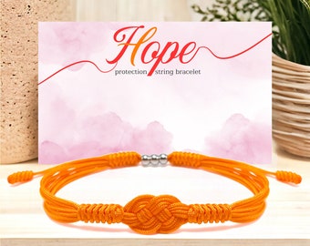 Chronic Obstructive Pulmonary Disease Awareness String Bracelet, Infinity Orange Awareness Bracelet, Adjustable Support Jewelry Gift