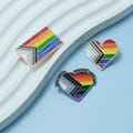 Progress Pride Pin Set – 3pcs Metal Pins – Progress Flag, Love, Peace – LGBTQ Enamel Pins for Pride Month – Heavy Duty Pin Pack product logo