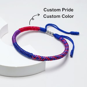 Multicolor Pride Bracelet, Custom Pride Flag Bracelet for Pride Month, LGBTQA+ Proud Love Bracelet, Amulet Boho Tibetan Wrist Wrap Bracelet