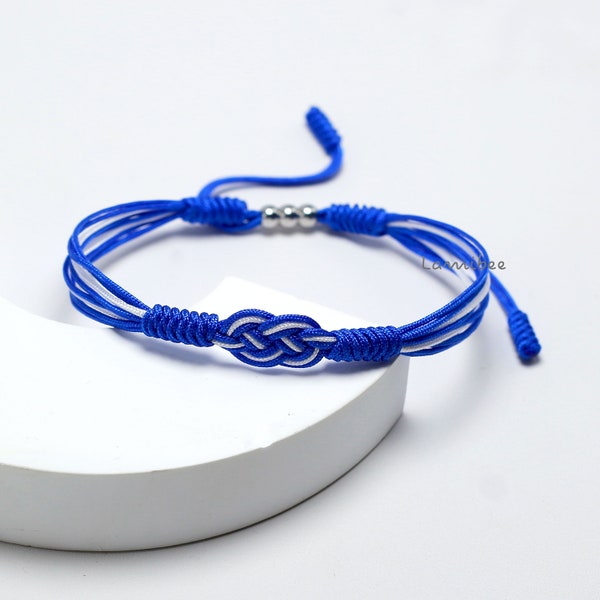 Pulsera de hilo infinito de Escocia, Orgullo escocés, Pulsera patriótica, Pulsera con los colores de la bandera del país, Pulsera de surfista para la suerte y la protección