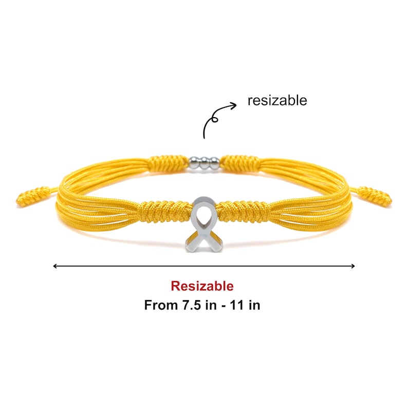 Childhood Cancer Awareness Bracelet, Yellow Riboon Bracelet for A Cause
