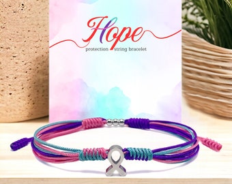 Schilddrüsenkrebs Bewusstsein String Armband, Armband für eine Sache, Bewusstsein Puzzle-Band Armreif-Armband, Schutz Surfer String Armband