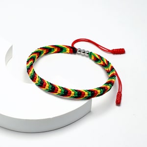 Juneteenth Africa Country Code Bracelet, Country Proud, Country Flag Color Tibetan Wrist Wrap Bracelet, Boho Style Bracelet, Luck Bracelet