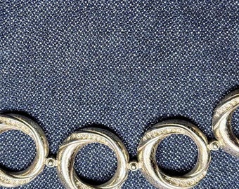 Brighton Bracelet Silverplate Rhinestone Vintage Austyn Multi Disk Round