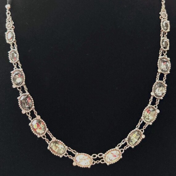 Swarovski Ribbon Rosette Choker 14”