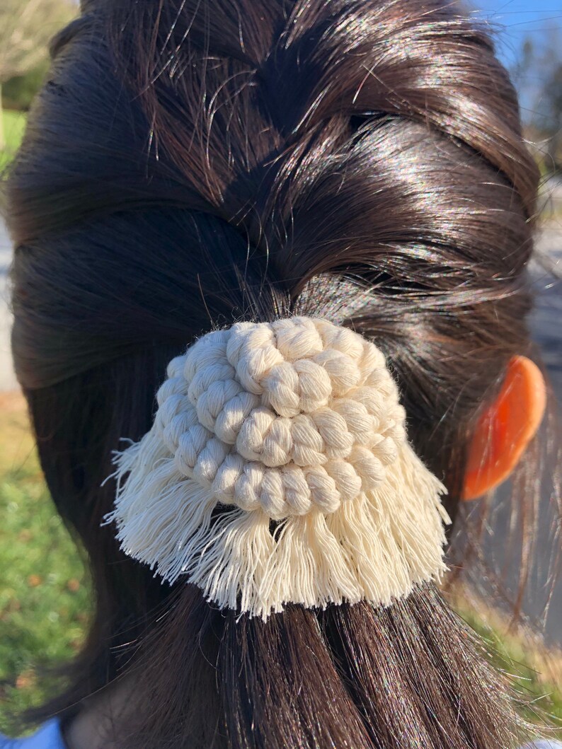 Macrame Hair Tie // Elastic Hair Tie // Hair Gomu // For Kids Etsy