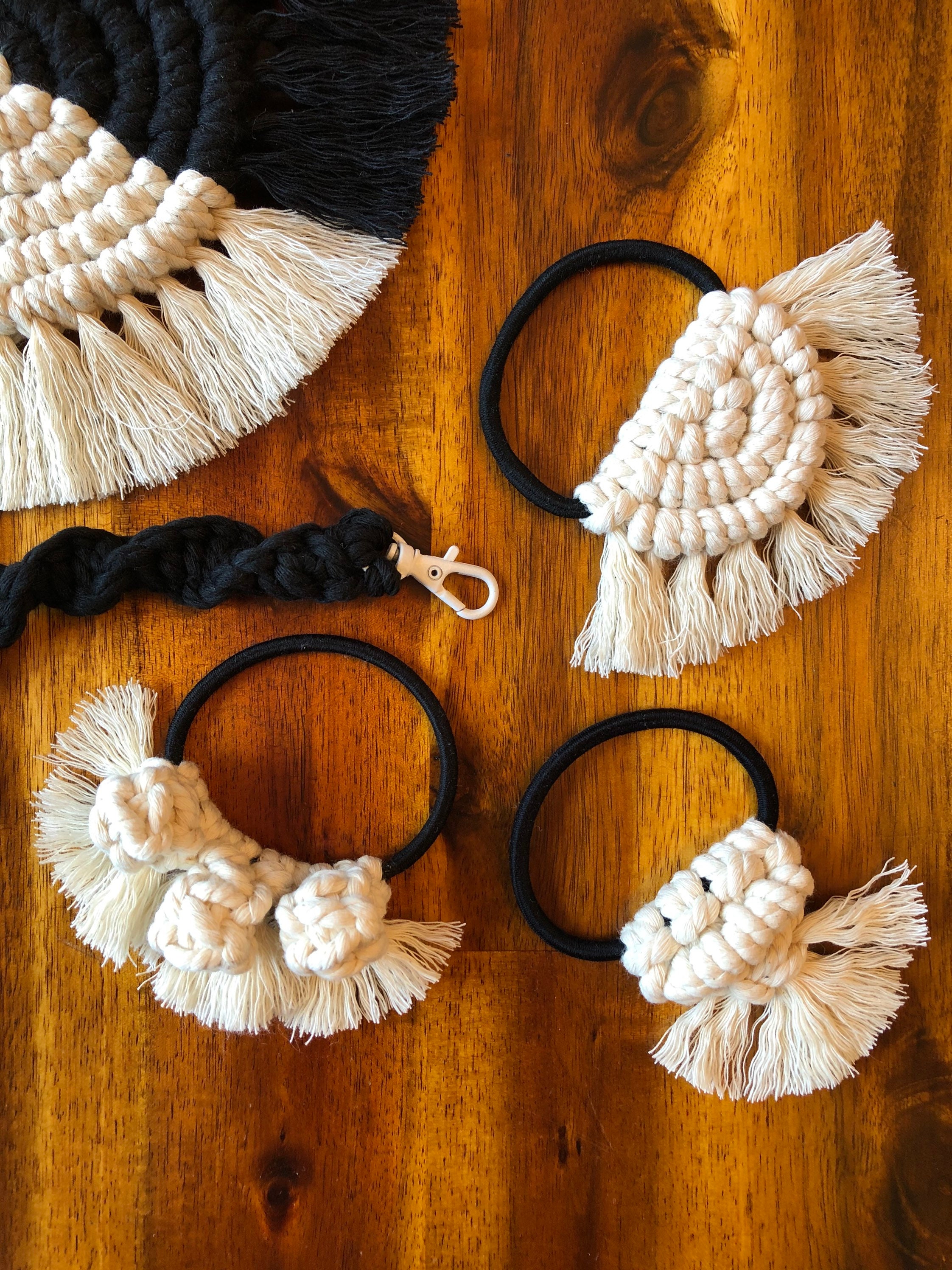 Macrame Hair Tie // Elastic Hair Tie // Hair Gomu // For Kids Etsy