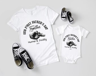 Custom Matching Our First Fathers Day Fist Bump Shirt, 1st Fathers Day Gift PNG, Digital
