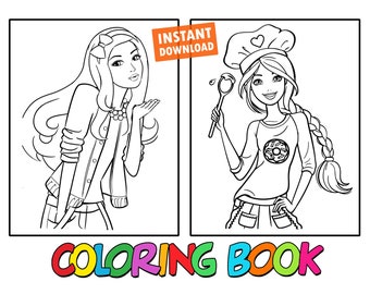 Download Barbie Coloring Book Etsy