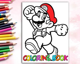 Download Mario Coloring Book Etsy