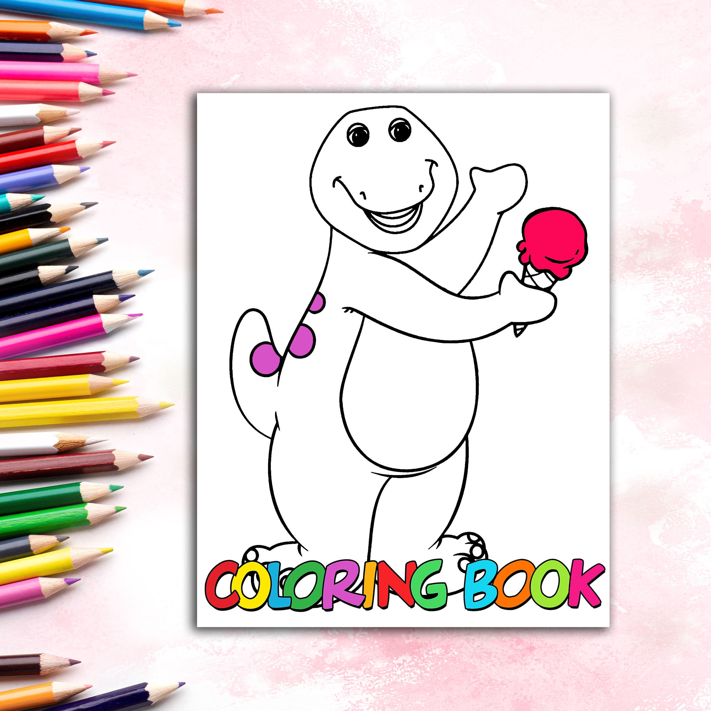 24 Barney the Dinosaur Coloring Pages for Kids Best Gift for | Etsy Australia