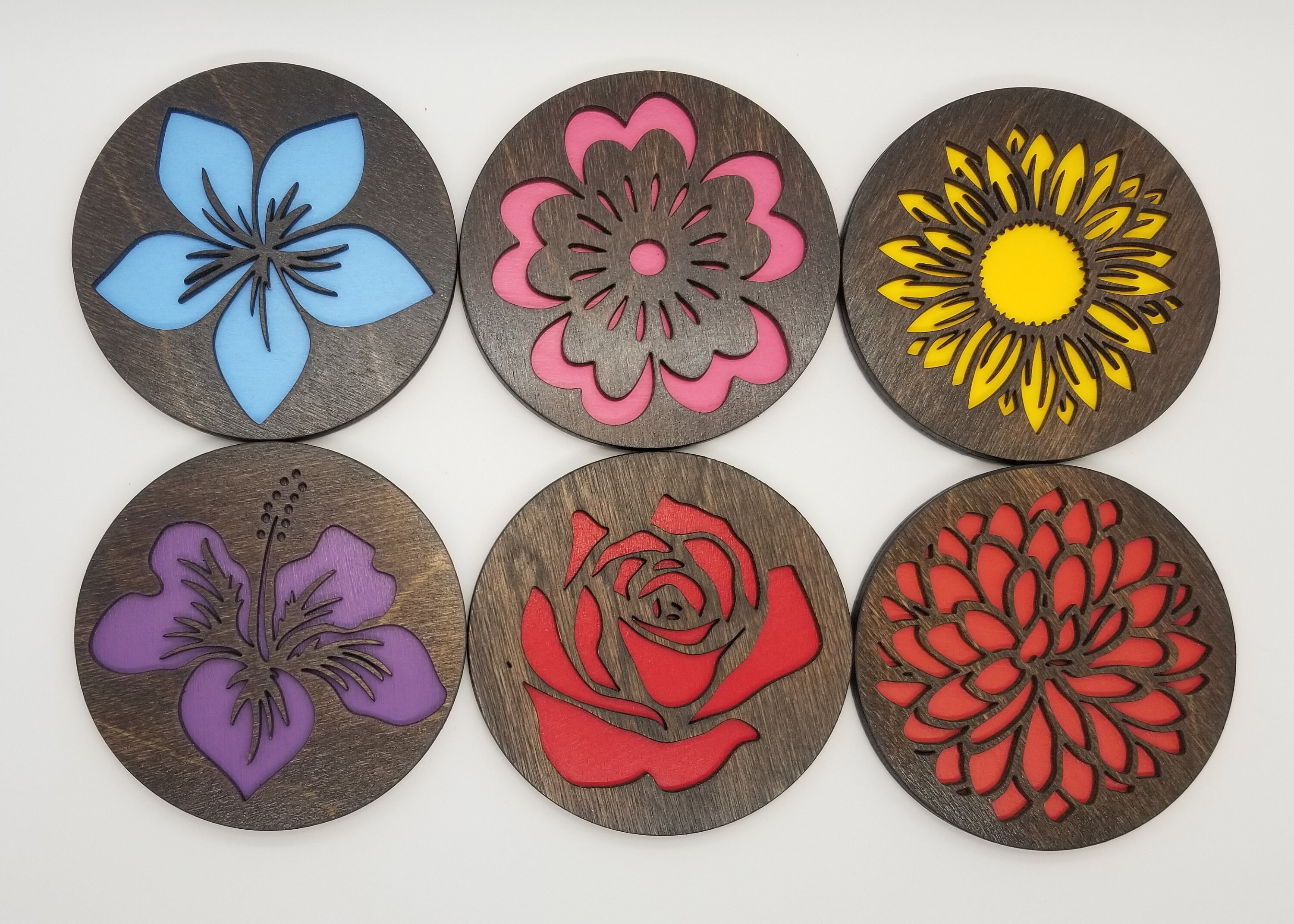 Floral Coasters // HandPainted Etsy