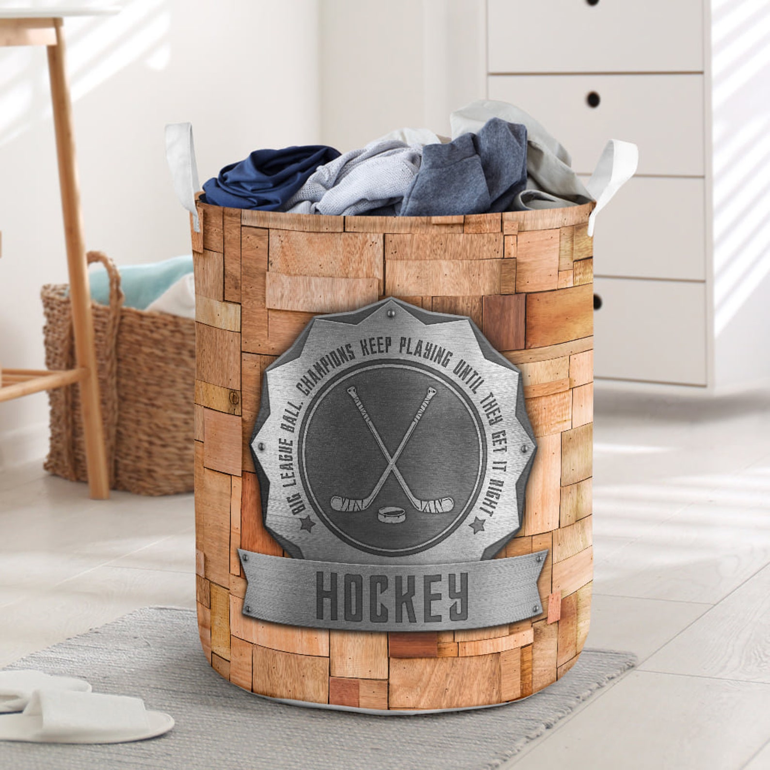 Hockey Champions Laundry Basket Sport Laundry Hamper Nursery Etsy