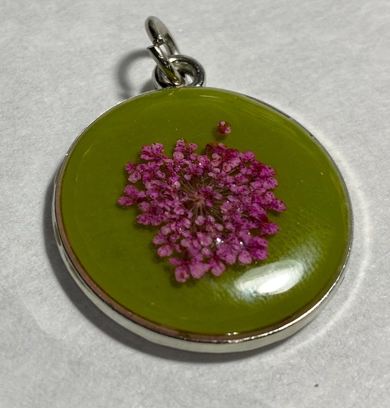 Resin Necklace with Real Pressed Flowers