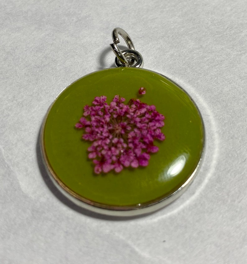 Resin Necklace with Real Pressed Flowers