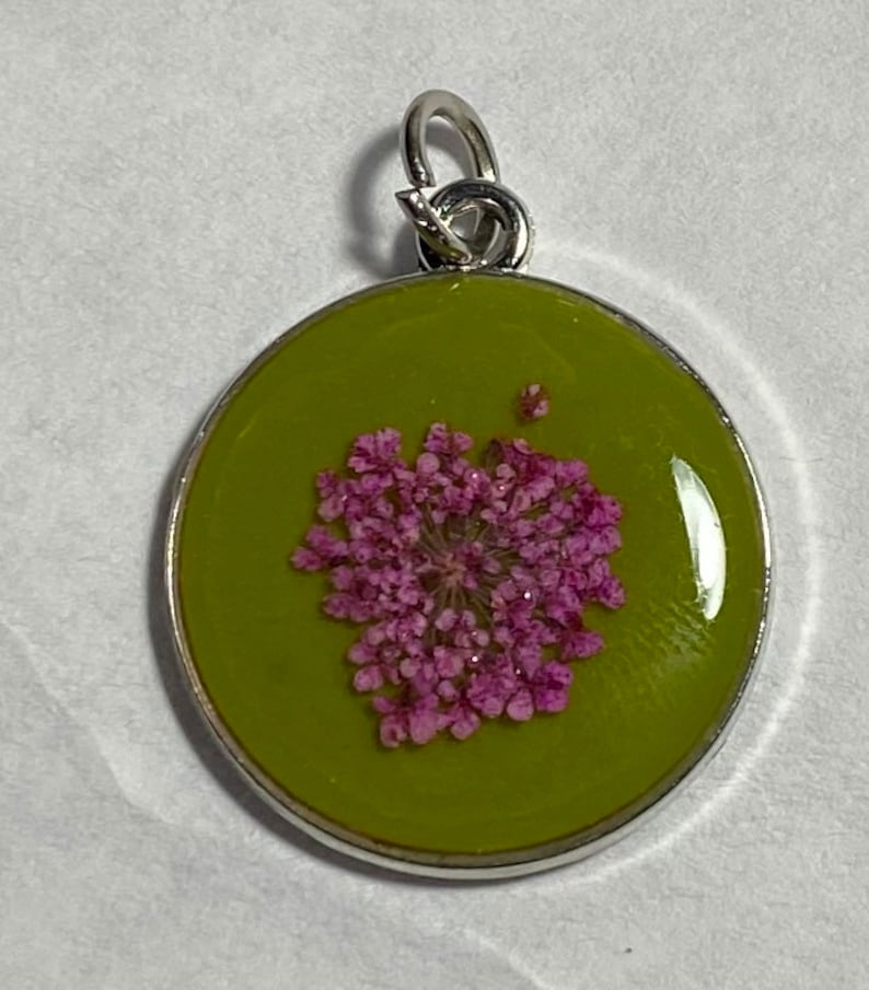 Resin Necklace with Real Pressed Flowers