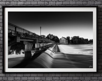 Limited Edition Photography Print - Unique Wall Art - Black and White Fine Art - Water Falls Wall Décor - Luxury Home Décor - Gift for her