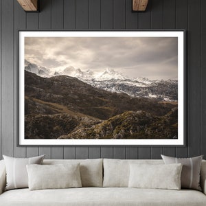 Mountain Photography, Spain Print, Pico de Europa Wall Art, Extra Large Wall Decor, Unique Luxury Fine Art Print, Nature Autumn Decoration