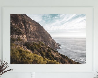Chapman's Peak Coastal Art Print – South Africa Mountain Cliff Photography