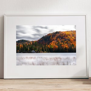 Herbst Wald Kunst, Kanada Fotografie, Herbst Illustration, Fine Art Fotografie, Wechsel der Jahreszeiten Kunst, Bunt Waldkunst, See Poster