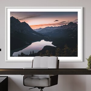 Banff Wall Art, Canada Photo Print, Bedroom Decoration, Sunset Wall Decor, Nature Painting, Peyto Lake, Unique Fine Art Photography, Luxury