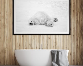 Polar Bear Fine Art Print | Wildlife Photography | Minimalist Animal Wall Art | Ready to Frame