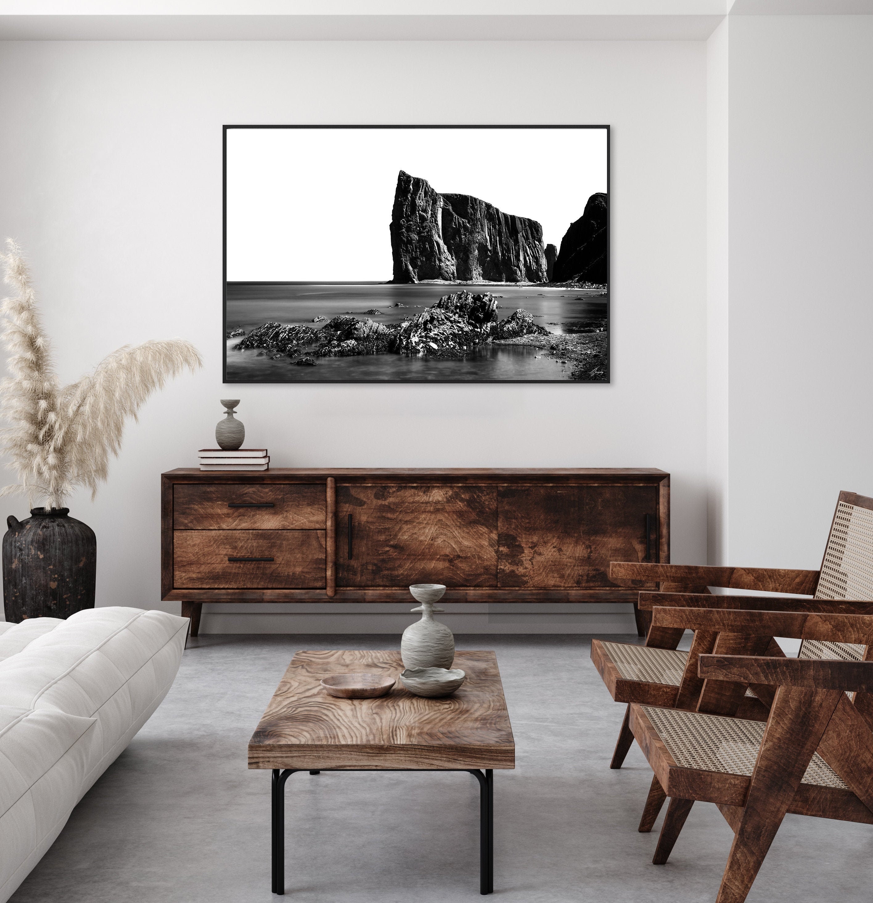 Canada Mountain Landscape Fine Art Photography Limited Edition Print - Living Room Large Wall Art - Black and White Minimalist Home Decor