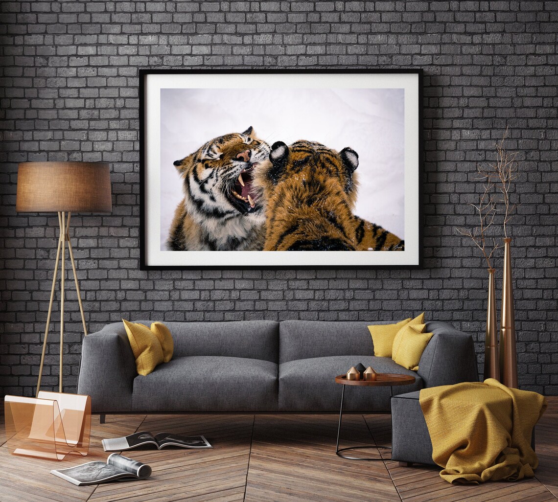 Siberian Tiger Couple Animal Digital Print Unique Fine Art | Etsy