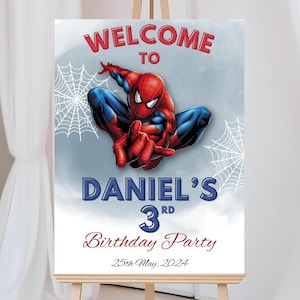 Spiderman Willkommensschild Vorlage Sofort Download, Editierbare Spider-Man Willkommenstafel Geburtstagsparty Junge, Superhelden Thema Party Dekoration