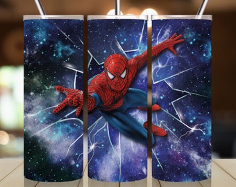 Spider man Tumbler Wrap Instant Download - Spiderman Tumbler 20 oz Wrap - Spiderman Png for Kids Tumbler - Space Digital Design Sublimation